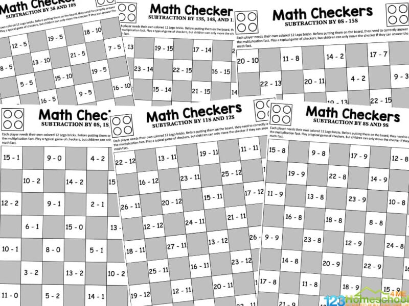 subtracting by 0s, 1s, 2s
subtracting by 5s and 10s
subtracting by 3s and 4s
subtracting by 6s and 7s
subtracting by 8s and 9s
subtracting by 11s and 12s
subtracting by 13s, 14s, and 15s
subtracting by all numbers 1-15s