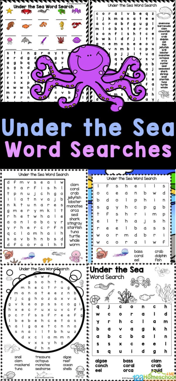 FREE Under the Sea Subtraction Within 5 Math Games