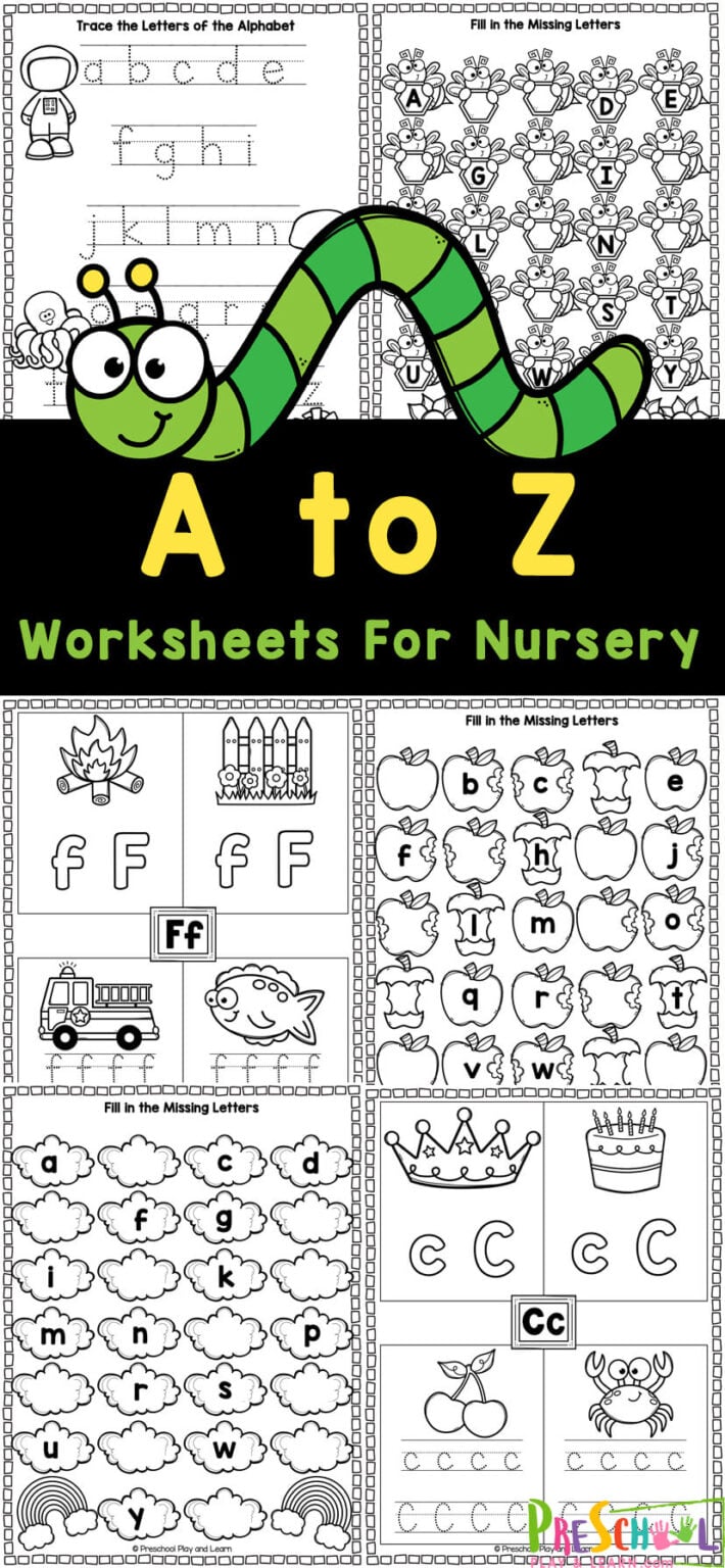 FREE Printable A-Z Letter Find Alphabet Letter Recognition Worksheets