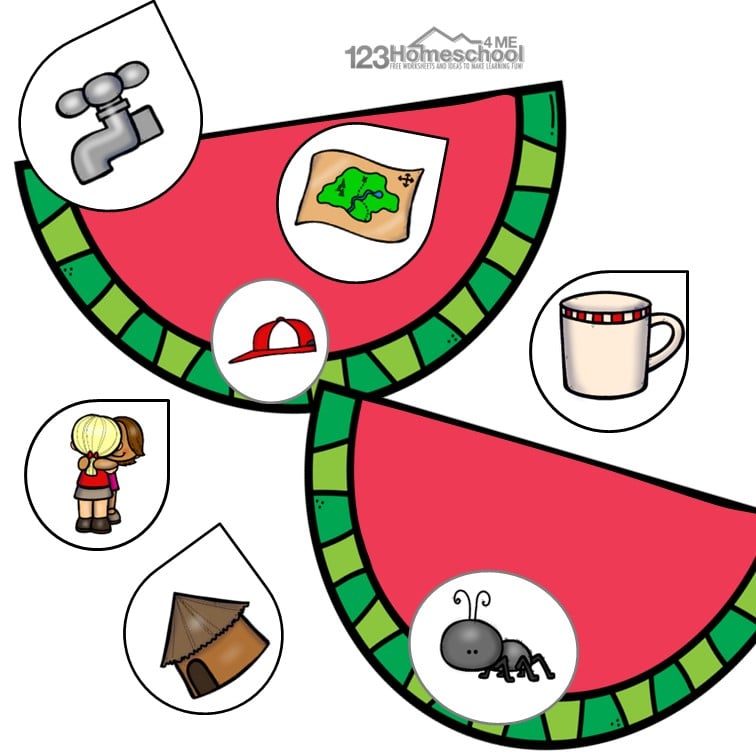 Watermelon Rhyming Words Activity