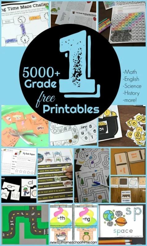 WOW! Over 5,000+ pages of FREE first grade worksheets, grade 1 games, & hands-on 1st grade activities to make learning FUN!