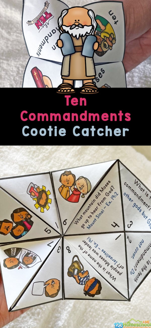FREE Printable 10 Commandments Cootie Catcher Activity for Kids