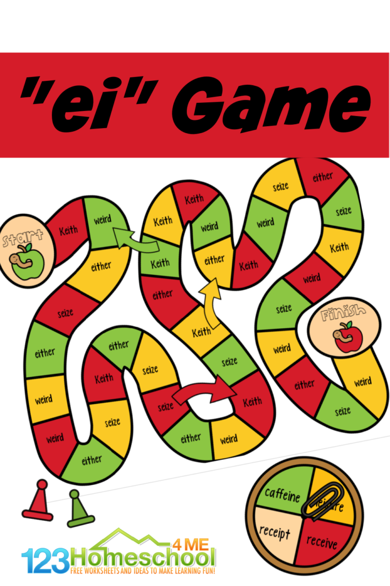 If your student is working on learning vowel teams, you will love this free printable vowel team game to work on ei words! This vowel team activity allows first grade and 2nd grade students to learn  the ei vowel team while having fun!  