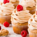 Get ready for a mouthwatering treat that will transport you straight back to childhood! Introducing our fabulous homemade Peanut Butter and Jelly Cupcakes. We've taken the beloved PB & J classic and transformed it into a delightful cupcake creation that will leave you begging for more. Imagine sinking your teeth into a fluffy, moist cupcake infused with the irresistible flavors of creamy peanut butter and sweet jelly. Then each cupcake is topped with a luscious swirl of peanut butter frosting and a dollop of fruity jelly. It's a match made in cupcake heaven!