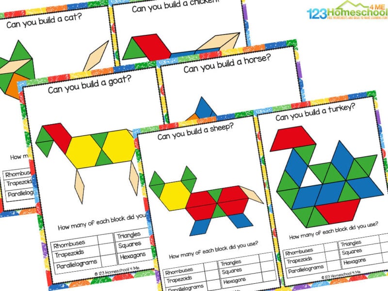 Check out these adorable farm animals created using pattern block templates! Pattern blocks are a fun and educational way for children to learn geometric shapes and basic math concepts. By using shapes in pattern blocks, kids can build cute animals while enhancing their creativity and spatial skills. Whether it's a fluffy sheep, a clucking chicken, or a playful pig, these templates make it easy for children to create their favorite farm animals by simply arranging and sticking the pattern blocks together.