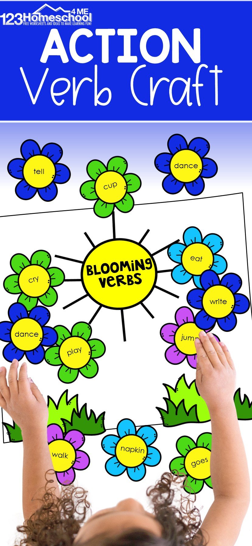 FREE Printable Flower Verb Craft Fun Activities for Teaching Verbs