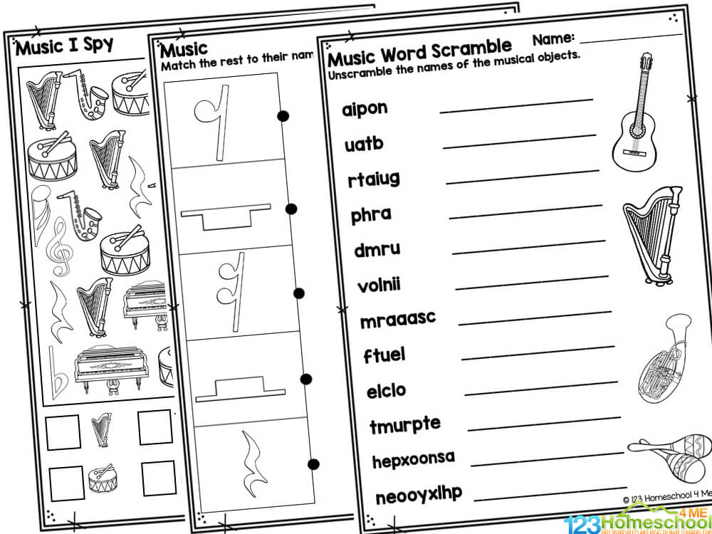 🎵 FREE Fun Music Worksheets - Musical Instruments, Theory, & More!