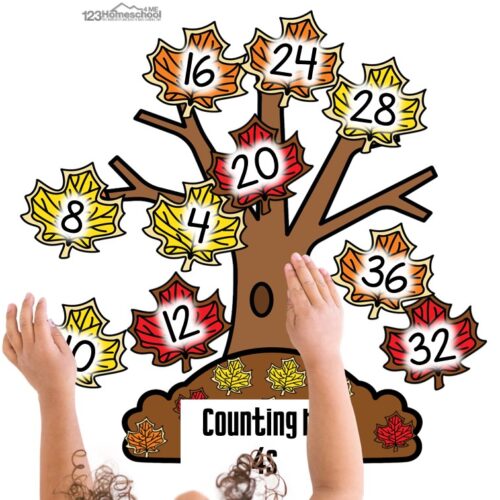 FREE Printable Skip Counting by 4s Math Craft