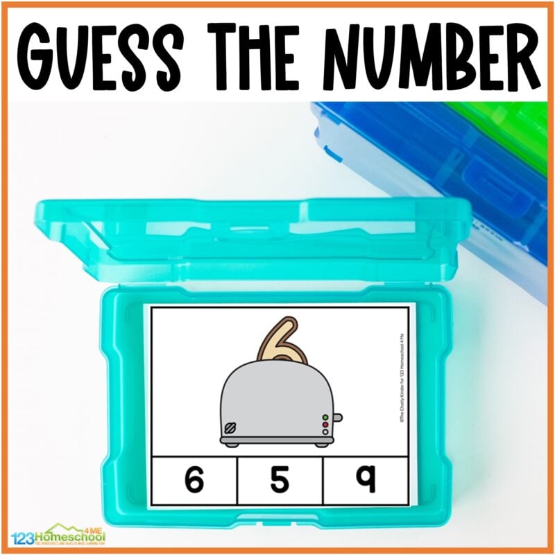 Grab our free printable Guess the Number to help preschool to kindergarten students work on number recognition with fun math activities.
