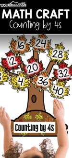 FREE Printable Skip Counting by 4s Math Craft