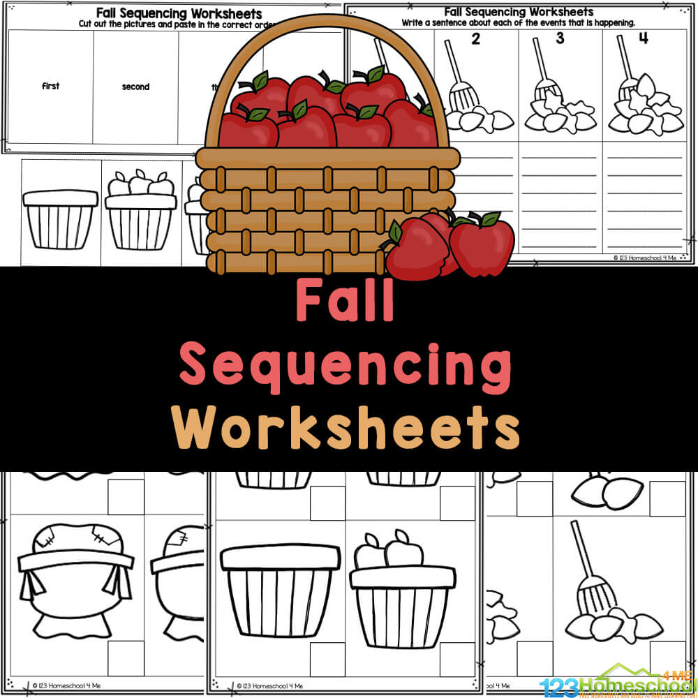 Fall Sequencing Worksheets for Preschoolers (Free Printable)