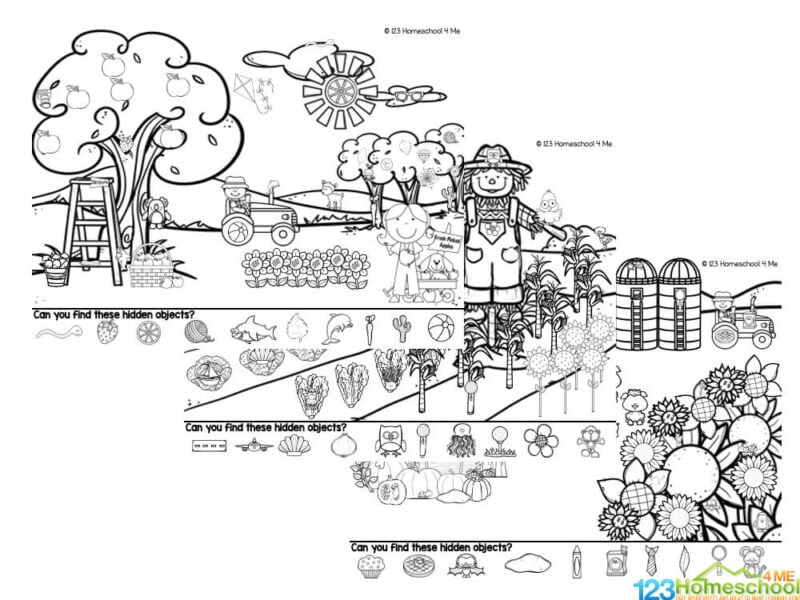 Looking for a fun and engaging way to keep the kids entertained this fall? We&rsquo;ve got you covered with our free printable fall activity sheets! These adorable find the objects activity will have your preschoolers, kindergartners, grade 1, and grade 2 students excited all season long! Our hidden pictures printables are not just a blast to complete – they’re also a fantastic educational tool! Whether you are a parent, teacher, or homeschooler - these find hidden object worksheet pack is just what you&rsquo;ve been looking for. Whether you use the fall worksheets in a fall theme, extra seat work, homework, take-home fun, or activity in your homeschool - these are loads of fun and educational too!