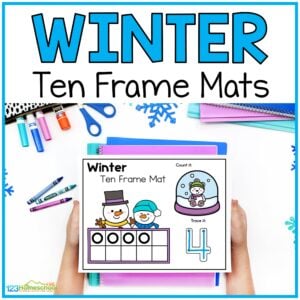 Check out this fun snowman counting activity using ten frame games to help kindergarteners master numbers 1-10 this January!