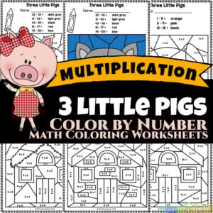 Make multiplication fun for 3rd and 4th graders with our FREE "3 Little Pigs" coloring pages —just print and let the fun begin!