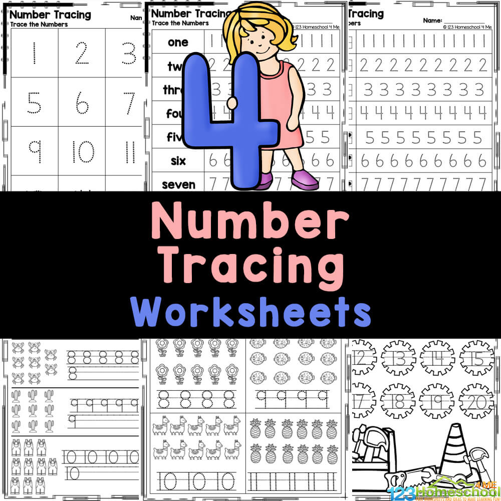Trace the Numbers 1-20 – Free Printable Kindergarten Tracing Worksheet