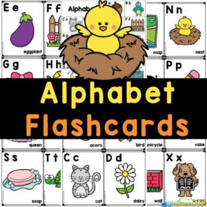 Grab our free printable A to Z alphabet flash cards for a cute, handy reference for students to improve handwriting and learn the order of the ABCs!