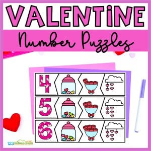 This February, make counting to 10 enjoyable for preschool and kindergarten kids with free Valentine's Day math puzzles!