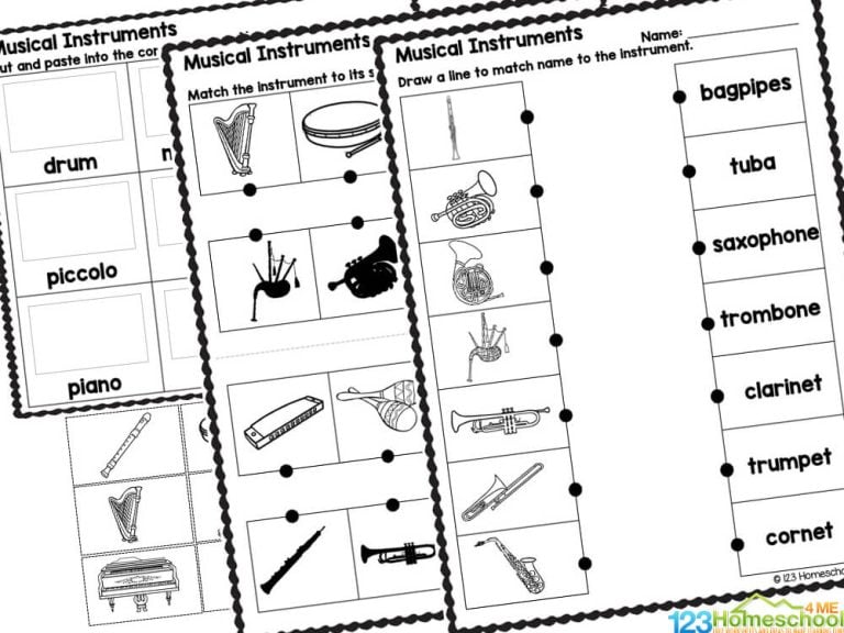 Musical Instruments Crafts Grade R Worksheet 🎷 Musical Instrument Themed Worksheets for Preschool and Kindergarten