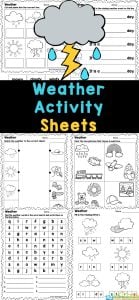 Are you studying weather? These handy weather activity sheets will allow students to learn about the weather while sneaking in some other math and literacy skills for kindergartners and first grade students. Grab the weather activity worksheet to add to your kindergarten weather theme. Simply download and print the weather worksheets for kindergarten.