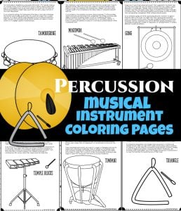Discover our exciting percussion instrument coloring pages for kids, featuring fun facts, pictures to color, and audio snippets to help them learn about various instruments like the bass drum, tambourine, and more—download now!