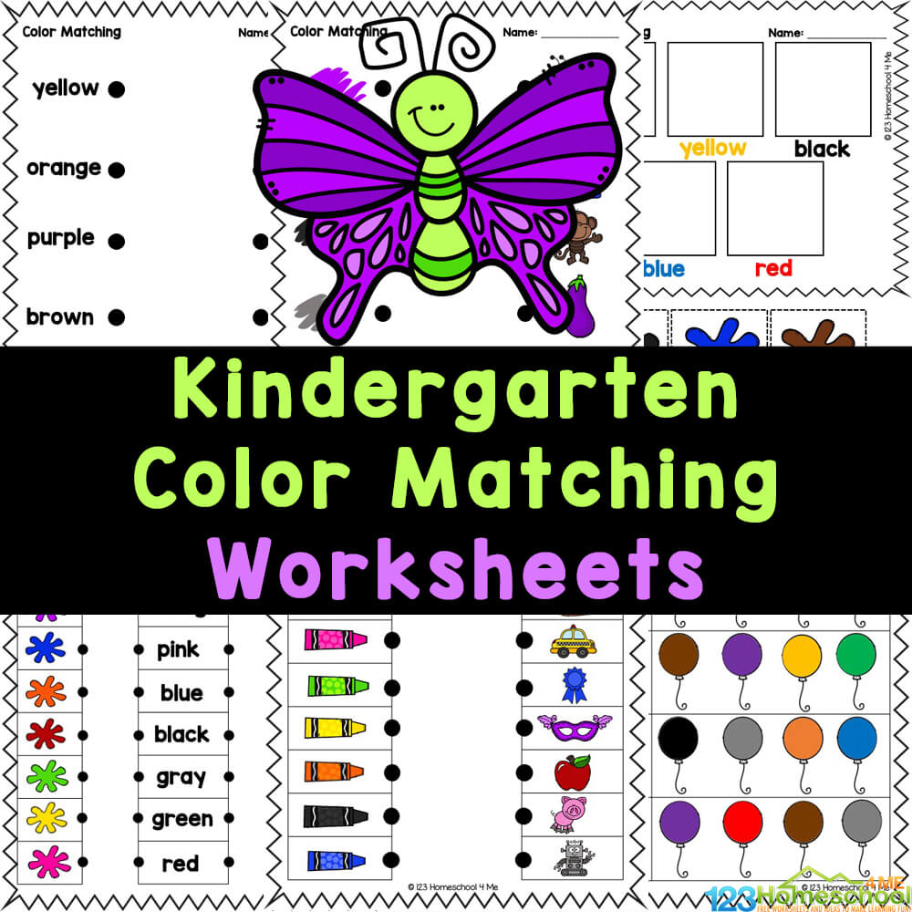 Kindergarten Color Matching Worksheets