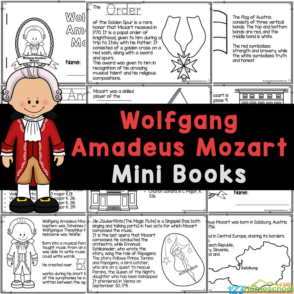 Mozart for Kids – Read, Color, & Learn Mini-Book