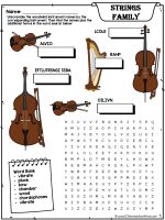 The Orchestra and Instrument Families Worksheets