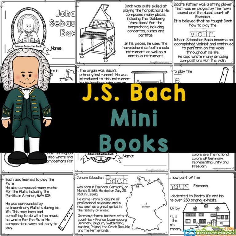 Discover the life and works of Johann Sebastian Bach with this free printable mini-book for kids—perfect for music education at home or in the classroom!