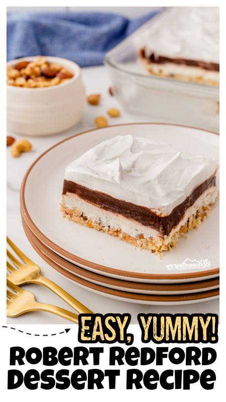 Indulge in a slice of pure bliss with our irresistible Robert Redford dessert! Layers of rich chocolate pudding, creamy cheesecake, and fluffy whipped topping all nestled on a buttery nut crust. It's a chocolate lover's dream come true! Treat yourself—you deserve it! Indulge in a slice of pure bliss with our irresistible Robert Redford dessert! Layers of rich chocolate pudding, creamy cheesecake, and fluffy whipped topping all nestled on a buttery nut crust. It's a chocolate lover's dream come true! Treat yourself—you deserve it!