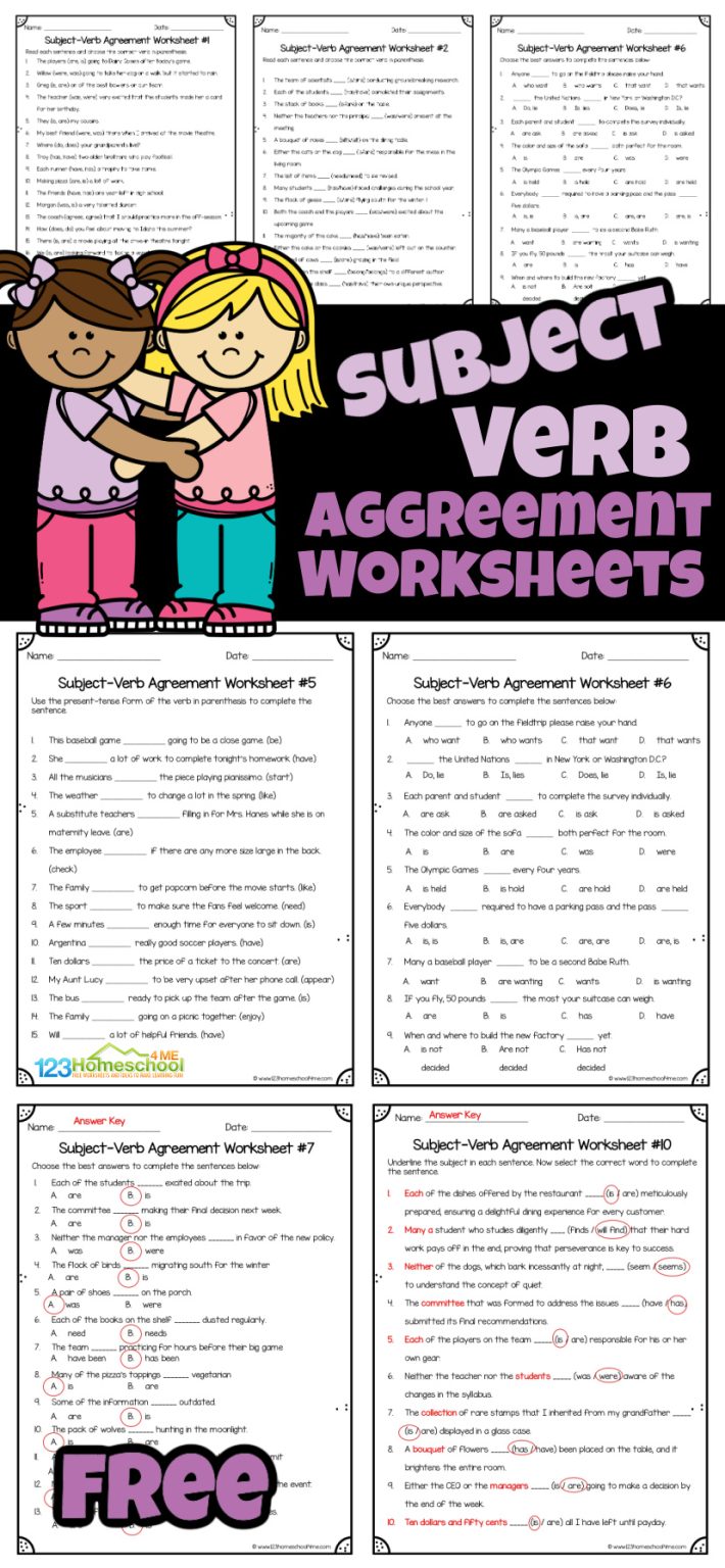 Agreement of Verb with Subject Exercises with Answers