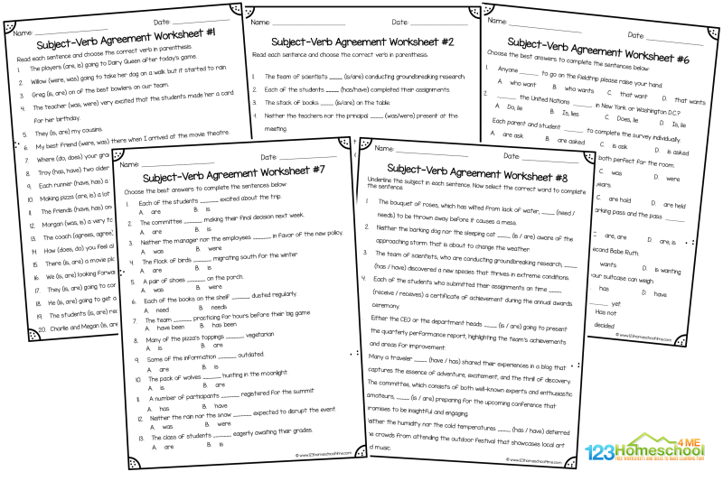 Subject Verb Agreement Worksheets with answers pdf Subject Verb Agreement Worksheets with answers pdf