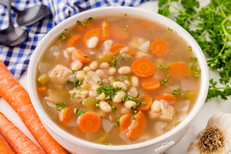 Warm up with a bowl of Spicy White Bean Soup—it's a healthy, hearty soup filled with zesty spices to satisfy the whole family!