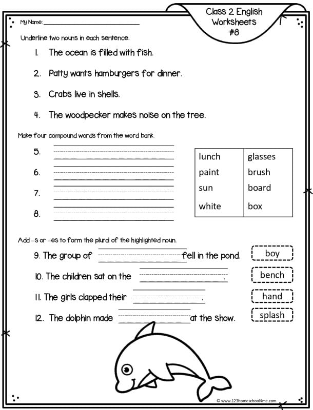 compound words worksheet for grade 2