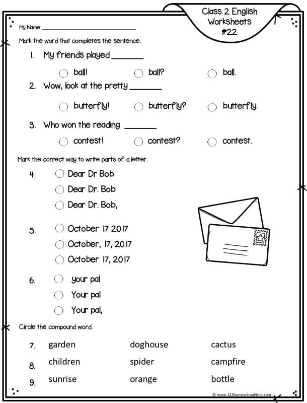 free english grammar worksheets for grade 2