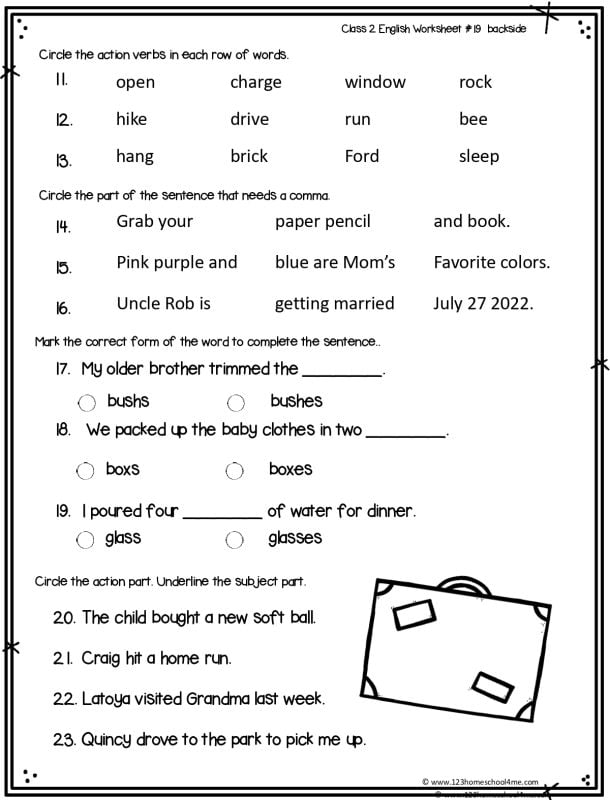 grammar worksheets for 2nd grade