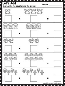 Free Adding Sheets for Kindergarten Math