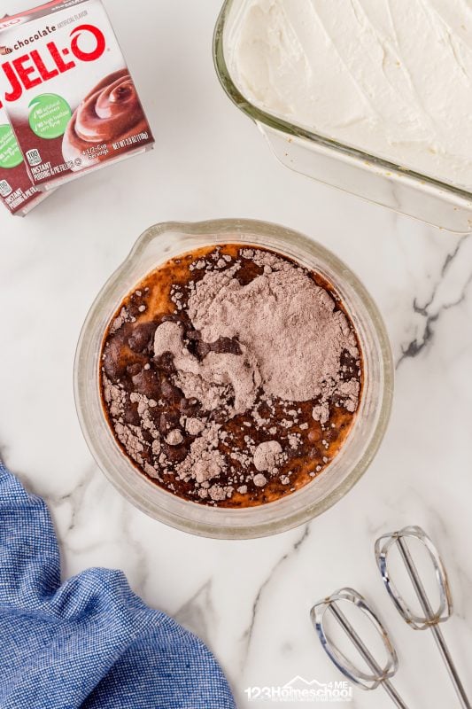 mix together pudding and milk