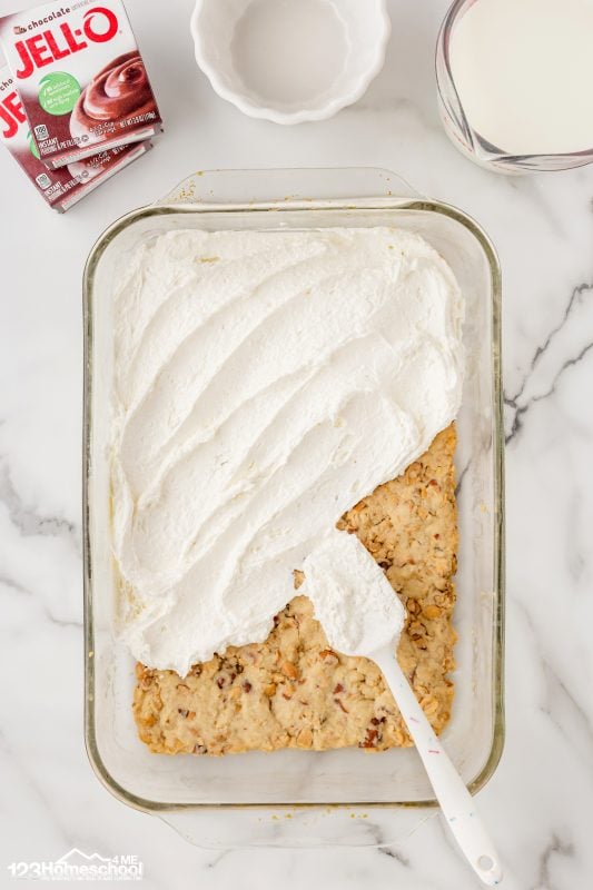 spread cream cheese and cool whip layer over rust spread cream cheese and cool whip layer over rust