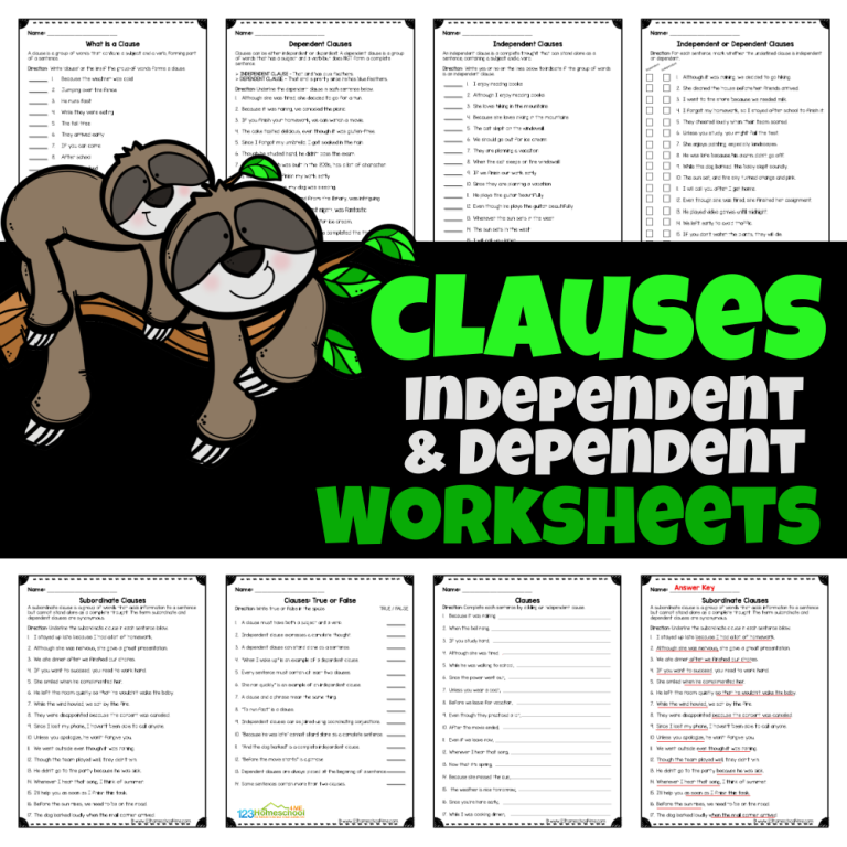 Get ready to practice identifying clauses with your high schooler using these FREE independent and dependent clause worksheets - includes an answer key!