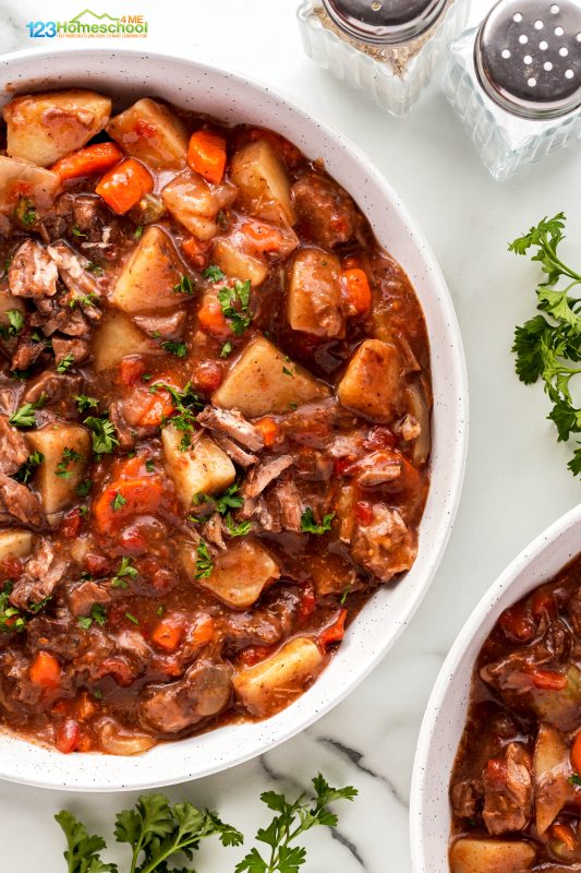 It’s packed with rich seasonings, melt-in-your-mouth tender beef, and hearty vegetables that will leave you craving more! Perfect for cozy nights in. beef stew recipe slow cooker