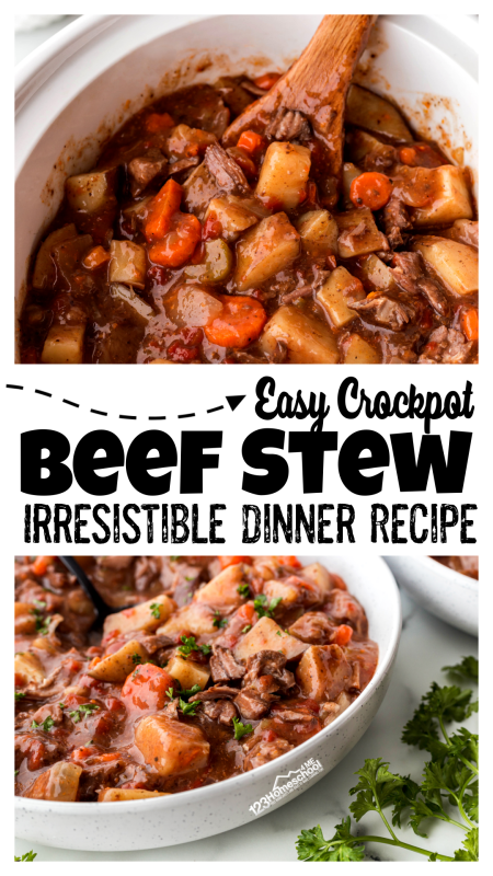 Nothing says "home-cooked" like a classic beef stew! There's something incredibly comforting about returning to the warm, inviting aroma of dinner simmering in the slow cooker after a busy day. This tried-and-true crockpot beef stew recipe is a family favorite for a reason! It perfectly blends tender beef, savory seasonings, and hearty root vegetables into a dish that’s pure comfort food.  