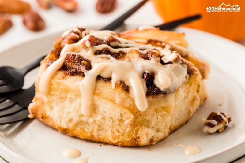 Get ready for fall with delightful Pumpkin Cinnamon Rolls topped with delicious maple icing for a tasty twist on a classic!
