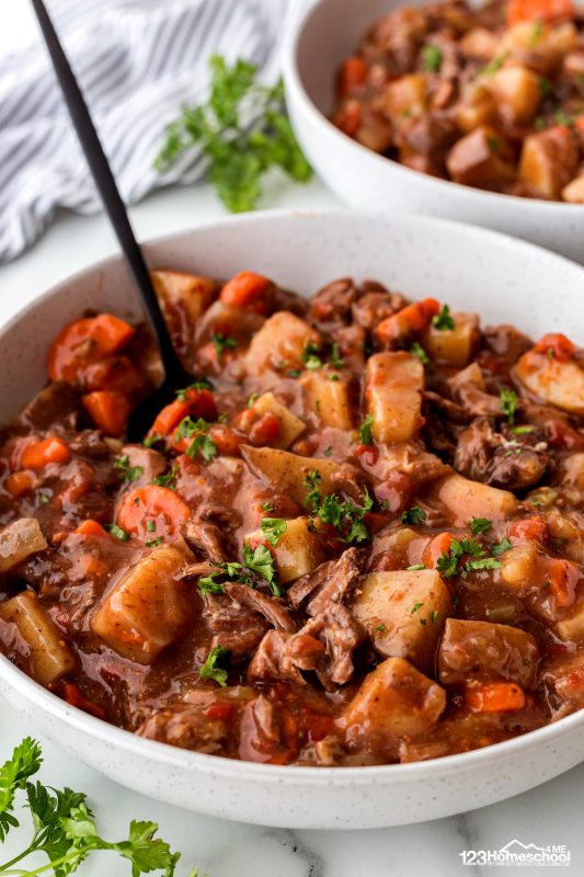 stew recipe crock pot Before serving garnish with parsley.