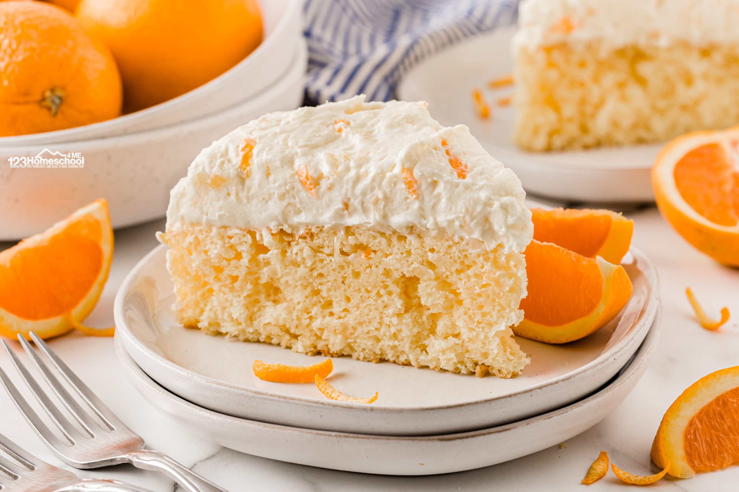 Try our Sunshine cake for the perfect summer dessert— it is made with a yellow cake mix, pineapple and a dreamy orange, pineapple, and vanilla pudding frosting!