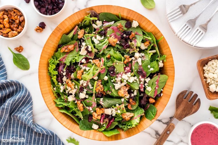 Elevate your salads with a delicious candied walnut and gorgonzola mix, and feel free to add cranberries, pears, or apples for an extra flavor boost!