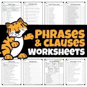 Enhance your English grammar skills with our free 11-page phrases and clauses worksheets with exercises for middle and high school students!