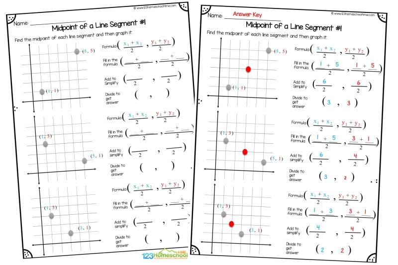 Formula for Midpoint of a Line