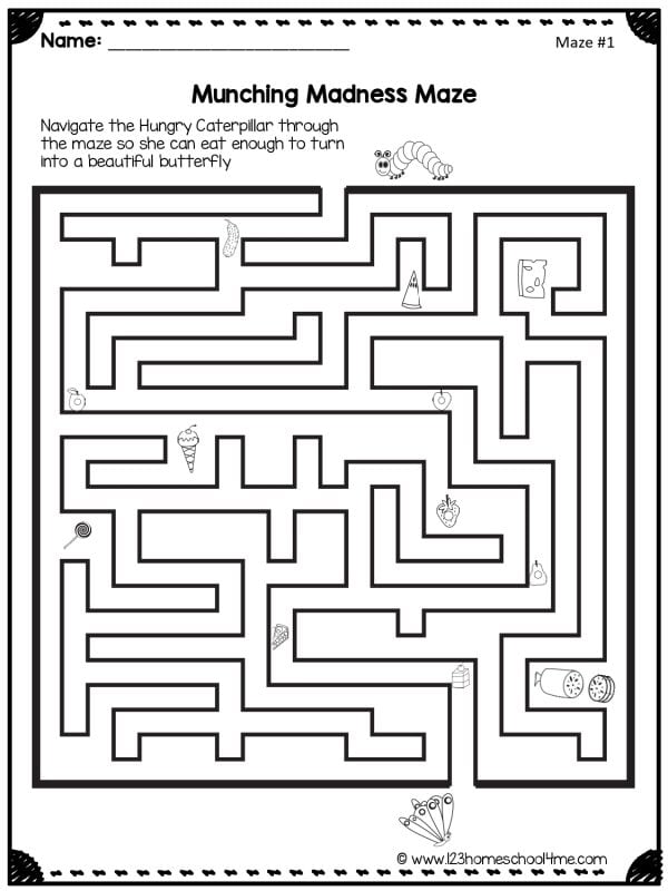 hungry caterpillar maze
