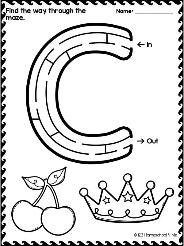 letter c maze