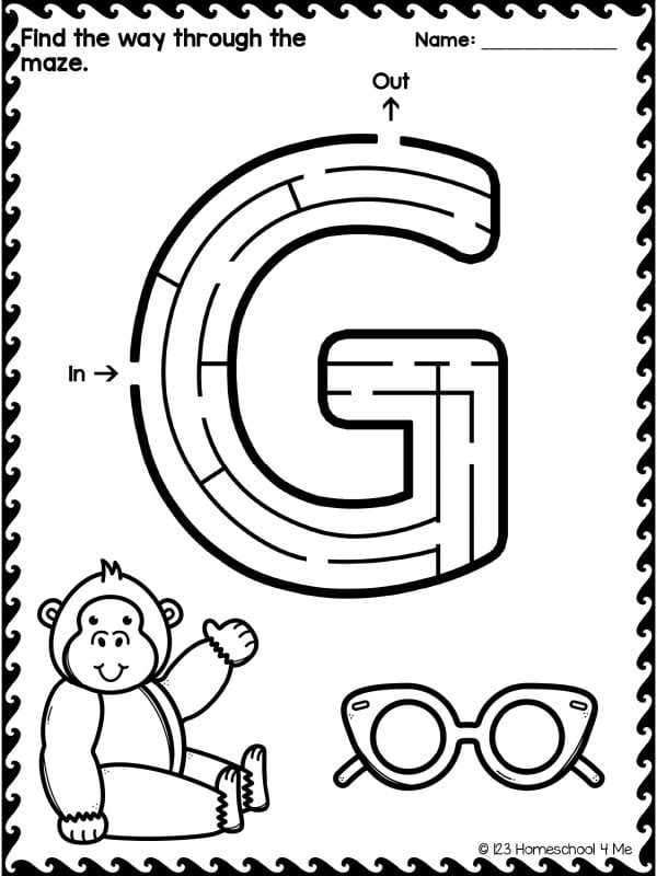letter g maze